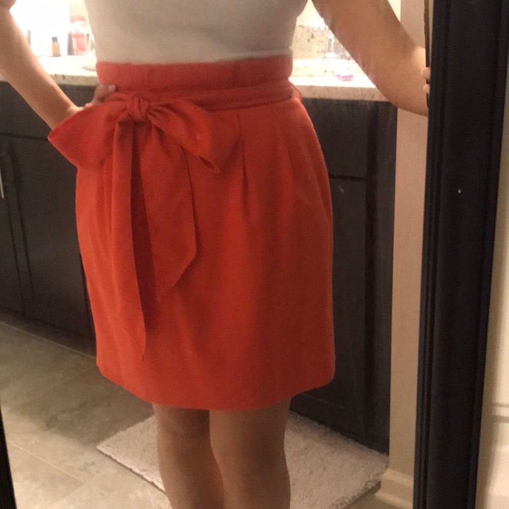 J. Crew Factory Coral Pleated Skirt
